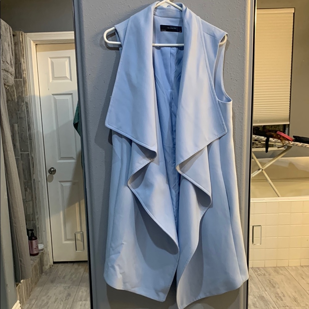 Blue Sleeveless Draped Dress